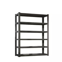 82 In. H 6-Tier Metal Shelve, 2400 Lbs. Heavy Duty Storage Shelve, Adjustable Garage Shelf Industrial Utility Rack-Black