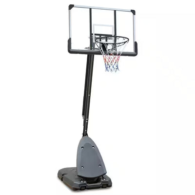7.4 Ft. to 10 Ft. Portable Adjustable Height Basketball Hoop Backboard System with 44 In. Backboard and Wheels