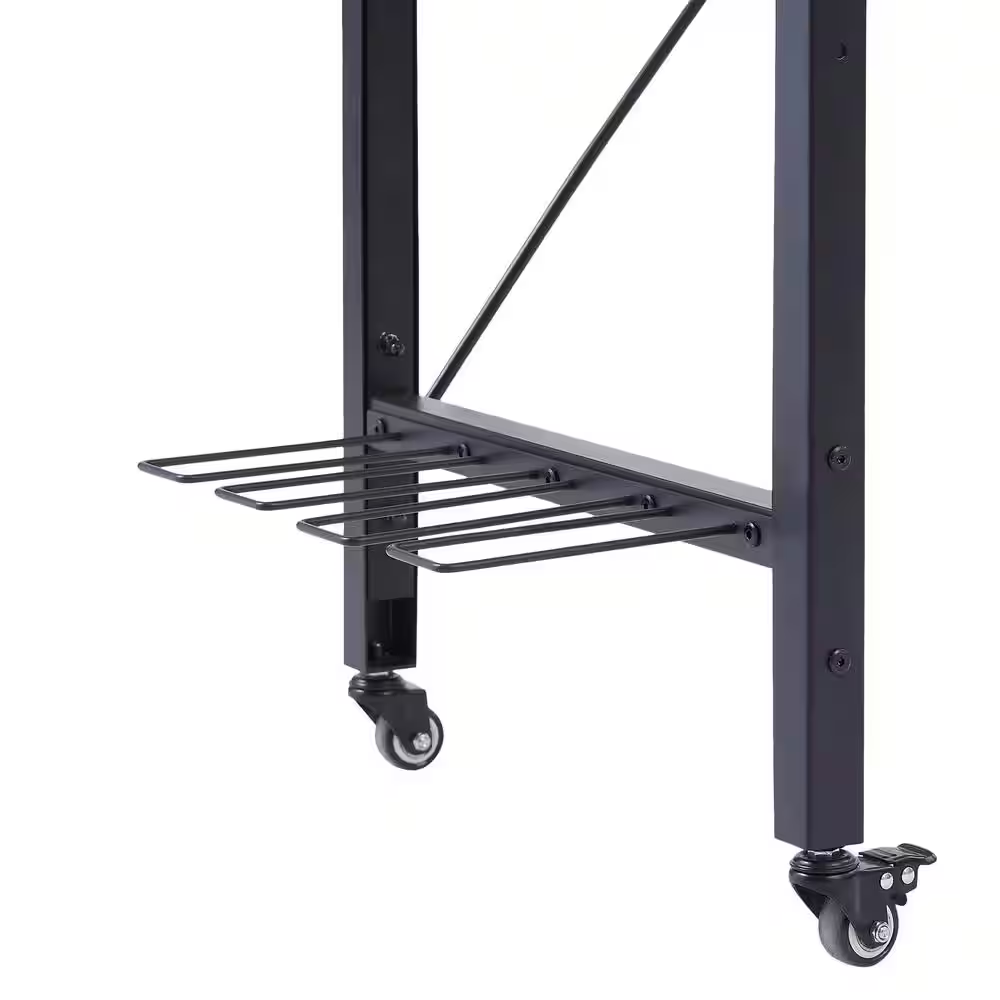 24 In. W Adjustable Workbench, Heavy Duty Wood Desktop Workbench with Wheels, Rolling Workbench with USB Outlet, Hooks