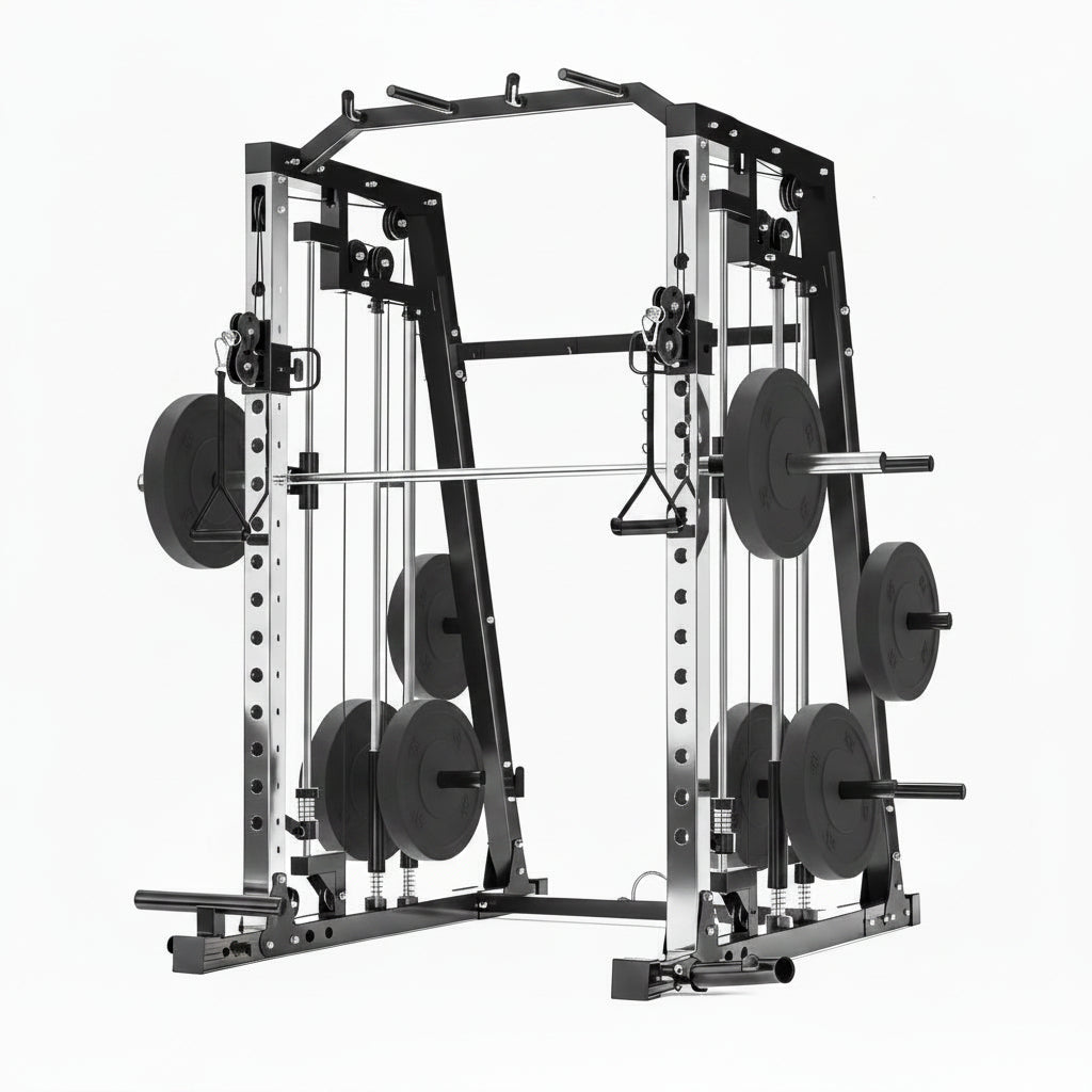 Smith Machine Home Gym – 2200LBS Multi-Function Squat Rack with Smith Bar