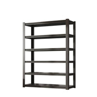 82 In. H 6-Tier Metal Shelve, 2400 Lbs. Heavy Duty Storage Shelve, Adjustable Garage Shelf Industrial Utility Rack-Black